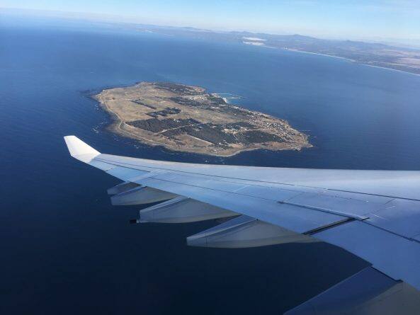 Robben Island beim Anflug